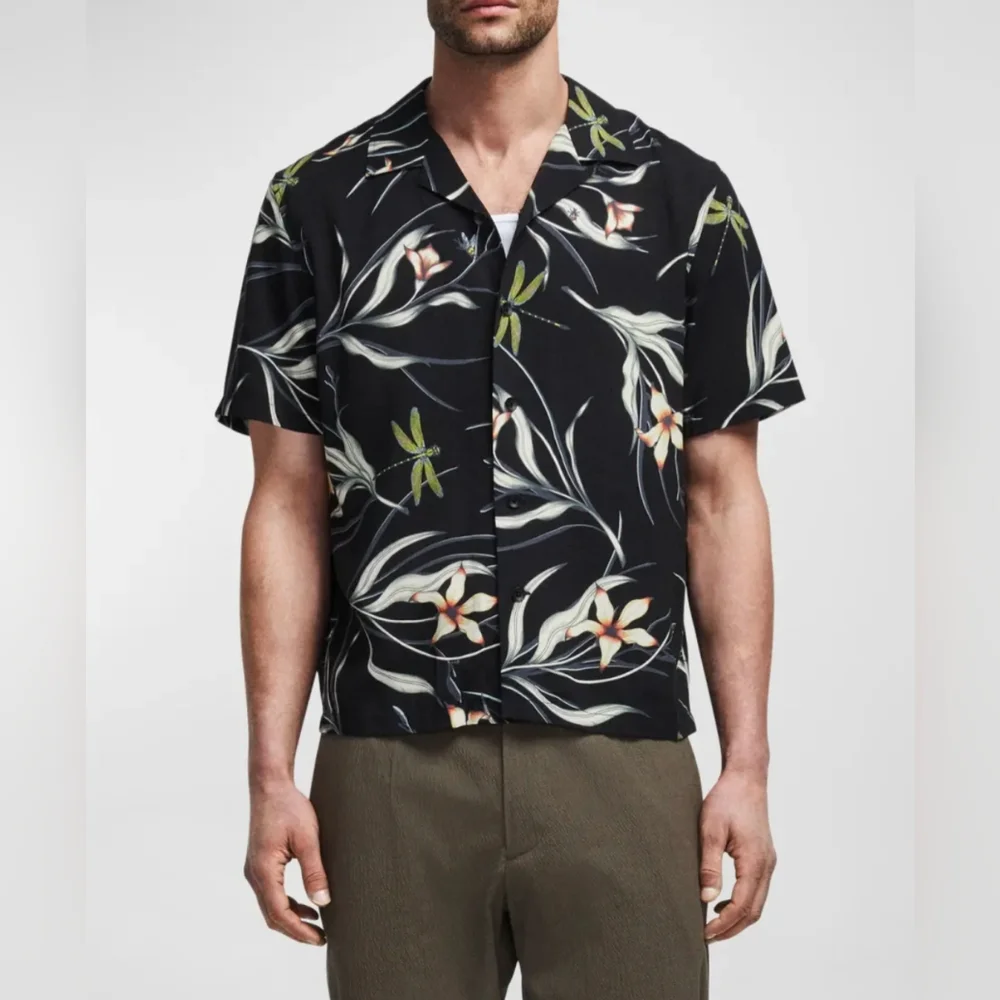 Rag & Bone Men's Avery Graphic Camp Shirt Size XL - Picture 8 of 8